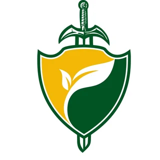 Pro Mow Lawns green and gold shield logo